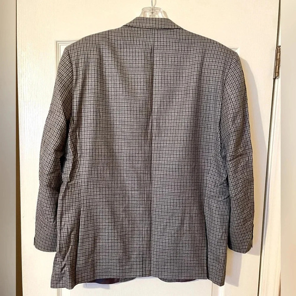 Lauren Ralph Lauren Black Label Blazer Jacket Men’s 46R Silk/Wool Houndstooth - Picture 2 of 8